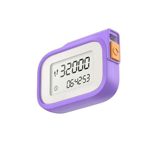3D Pedometer for Walking, Accurate Digital Step Counter with Removable Lanyard, Fitness Tracker for Daily Activity Step & Sport Time Data-10-Step Smart Calibration,Purple