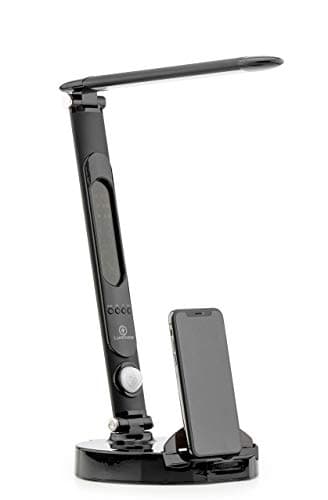 LumiCharge I Smart Eye Friendly LED Desk Lamp for Home Office Desk with USB l Multiple Hues l Adjustable led Desk lamp with Wireless Charger l Clock Display l Compatible to All Phones & Apple Watch