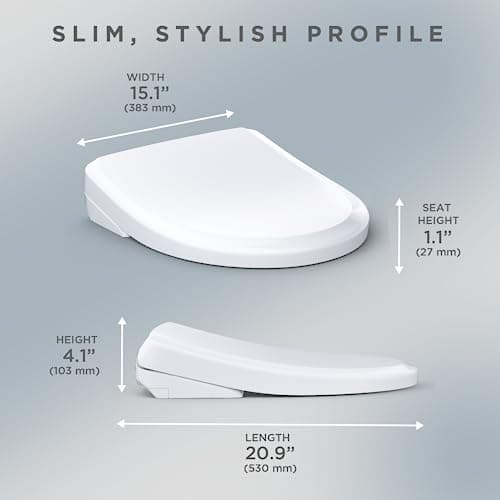 TOTO® WASHLET®+ S7 Electronic Bidet Toilet Seat with EWATER+® Bowl and Wand Cleaning and Classic Lid, Elongated, Cotton White - SW4724AT40#01 8