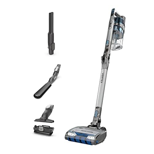 Shark IZ462H Vertex Ultra Lightweight Cordless Stick Vacuum with DuoClean PowerFins, Crevice, Pet Multi-Tool, Anti-Allergen, Brush, Removable Handheld, Flex, Blue, MultiFLEX (Renewed)