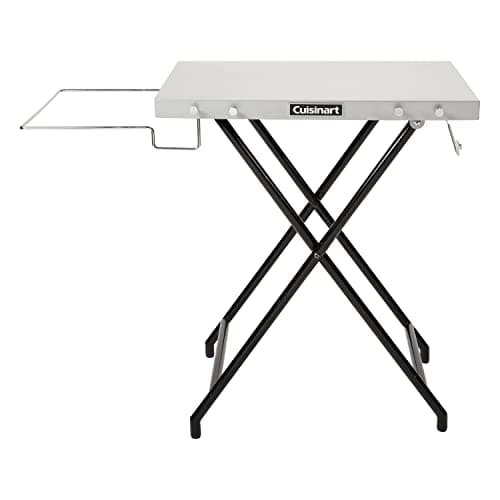Cuisinart Fold ‘n Go Prep Table, Portable Folding Table and Grill Stand with Tool hooks, Trash Bag Holder, Paper Towel Rack, 24” x 20” Steel Food Prep Station Perfect for BBQs, Tailgates and Camping