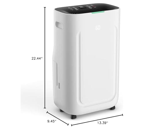 5000Sq.Ft Dehumidifier 50-80 pint for Basement and Home with Drain Hose and 1.71 Gal Water Tank, Humidity Control, 24H-Timer, Auto Defrost 9