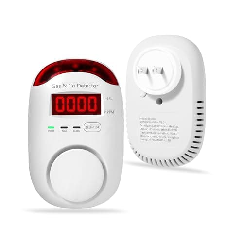 Combination Gas & Carbon Monoxide Detectors Plug in,Hembisen 2-in-1 Natural Gas Detector & Carbon Monoxide Alarm, CO Detector Alarm & Propane, Explosive Gas Detector for Home,RV,Easy to Install
