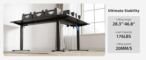 FEZIBO 63" x 55"L Shaped Standing Desk Adjustable Height, 63 Inch Electric Stand up Corner Computer Desk, Sit Stand Home Office Desk with Splice Board, Black 9