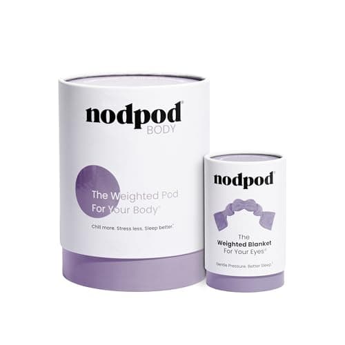 Nodpod Bundle - Weighted Blanket & Sleep Mask Bundle – Ultra-Soft Body Blanket with Glass Beads + Light-Blocking Eye Mask – Relaxation, Comfort, Travel & Better Sleep - Wisteria