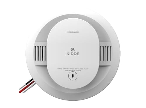 Kidde Smoke Detector, Hardwired with AA Battery Backup, Interconnectable, LED Warning Lights, 85 dB Alarm, 5-inches