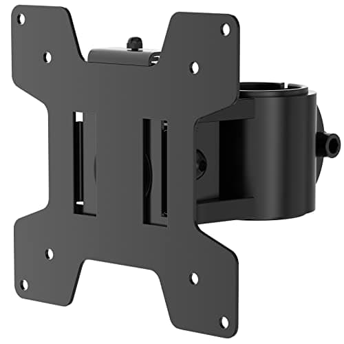 WALI Monitor Pole Mount for Universal Monitor Mounting System, Pole Mount Bracket Fits 1.375”Diameter Pole, Mounting Holes for 75 x 75mm and 100 x 100mm (VES01), Black