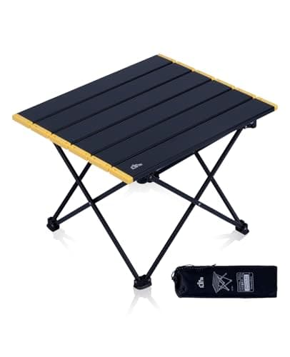 iClimb Ultralight Compact Camping Folding Table with Carry Bag (Black - S)
