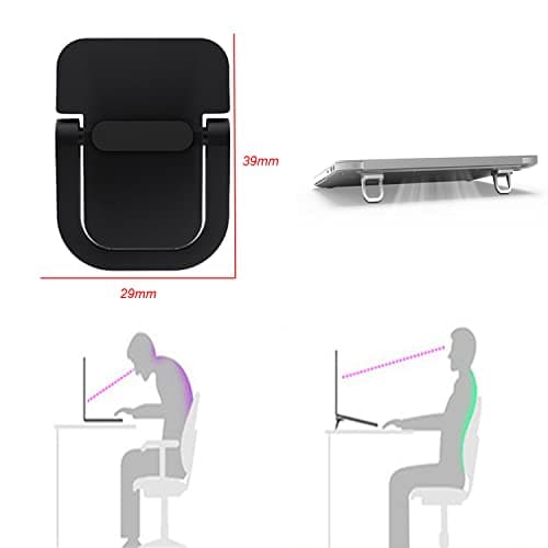 2pcs Keyboard Stands, Mini Laptop Stand for Desk, Portable Laptop Stand Compatible with MacBook Air Pro, Dell XPS, Lenovo, HP More. (Black) 6