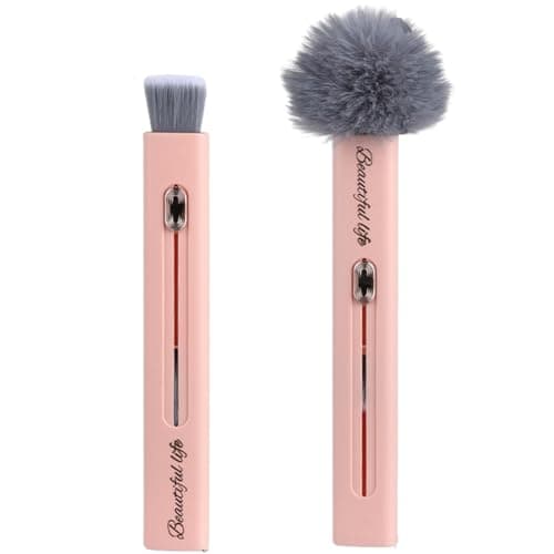 HOIRIX Feather Duster,2 in 1 Duster Brush with Detachable Head for Cleaning,Portable Mini Duster for Travel,Office,Car,Window,Furniture,Ceiling Fan (Pink, 1)