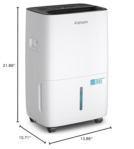 Fehom 80 Pints Dehumidifier Most Efficient Energy Star - 5,000 Sq. Ft. Dehumidifier for Basement with Drain Hose and 1.06 Gal Water Tank, Smart Dehumidifiers for Home, Large Rooms(JD025L-80) 7
