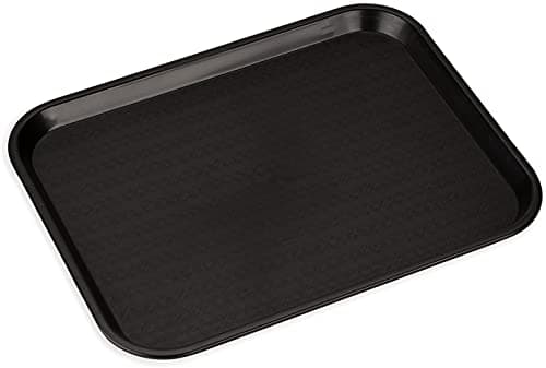 Carlisle FoodService Products Fast Food Cafeteria Tray 14" x 18", Durable Polypropylene with Slip-Resistant Surface, Stackable for Cafes and Schools, BPA-Free, Black