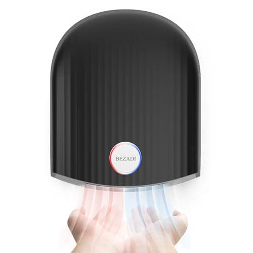 BEZADI 1200W Commercial Hand Dryer, High-Speed Hot & Cold Wind, Wall Mounted, Automatic Hand Dryer for Home, Bathroom, Industry - 110V, Black, ABS Material
