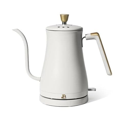 Be.autiful Sleek Design: Boasting a beautiful white icing finish, this 1-Liter electric gooseneck kettle adds a touch of elegance to any kitchen. Gooseneck Kettle 1200 Watts, (White Icing)