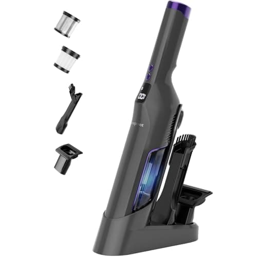 Sweepcent Handheld Vacuum Cordless, 24Kpa Car Vacuum with Brushless Motor, Charging Dock, Rechargeable, 1.5lbs Portable Handheld Vacuum with 2-Speed for Home/Car/Pet(Purple)