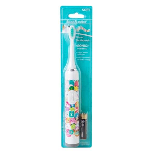 Brush Buddies Squishmallows Sonic Toothbrush, Ultra Soft Bristles, Electric Toothbrush for Adults, Gentle Sonic Cleaning with Cute Character Design, Ideal for Daily Oral Care Routine
