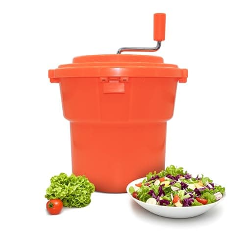CLIVIA 5 Gal/20 Qt Large Commercial Salad Spinner Jumbo Manual Lettuce Dryer-Dries up to 7 Heads of Lettuces