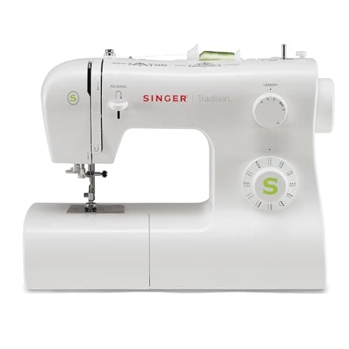 SINGER Tradition 2277 Sewing Machine with Automatic Needle Threader | 97 Stitch Applications, 1-Step Buttonhole, Adjustable Stitch Length & Width & Heavy-Duty Metal Frame (White)