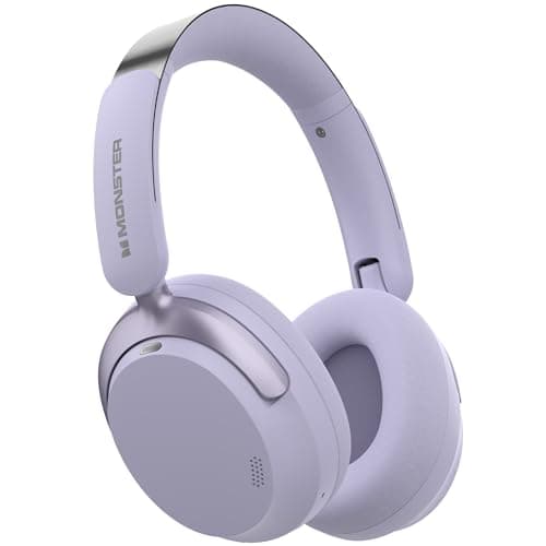 Monster Persona 3rd ANC Active Noise Canceling Headphones, Over-Ear Wireless Bluetooth Headphones with 6 Mics, 70H Playtime and 3 EQ Modes, Deep Bass, Foldable Comfort Design for Travel, Purple