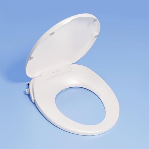 TUSHY Wave Non-Electric Bidet Toilet Seat | Sleek Round Design, Quick-Release for Easy Cleaning | DuoFlow Front & Rear Wash, Self-Cleaning Nozzle, Soft-Close Lid, 10-Min DIY Install, Platinum Knob