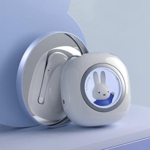 MIPOW Next-Gen x Miffy 2026 Wireless Earbuds, BT5.3 36H Playtime AI ENC Noise Cancelling IPX7, Bluetooth Sport Earphones with Charging Case, Bunny Design Pastel Sky Blue - Gift for Girls 7