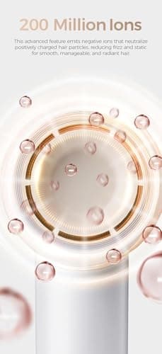 Tideway Hair Dryer, Blow Dryer with Diffuser, Ionic Professional High-Speed 1500W Low-Noise, 110,000 RPM Brushless Motor, Fast Drying, Travel Compact for Women & Men (Gold) 9