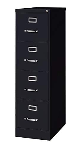 Office Dimensions Commercial 4 Drawer Letter Width Vertical File Cabinet, 25" Deep - Black 5