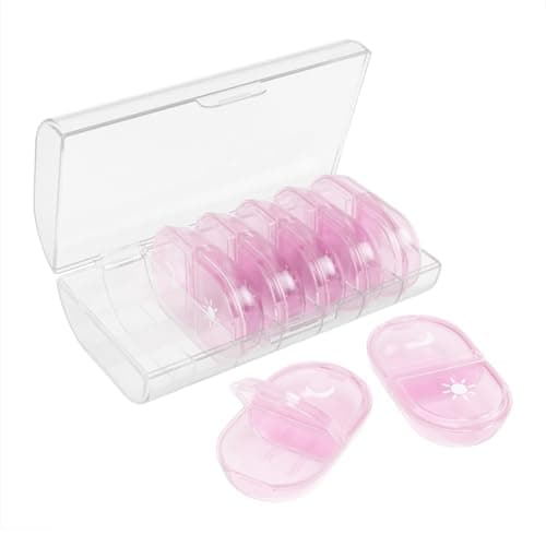 EZY DOSE Weekly (7-Day) Daily Individual AM/PM Pill Organizer with Case, Portable Medication Dispenser, Travel-Friendly Durable Pill Container, 2X Day Compartments for Vitamins and Supplements, Pink