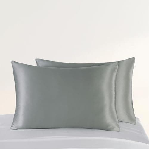 ZIMASILK Upgraded 100% 6A Grade Pure Mulberry Silk Pillowcase for Hair and Skin Silk Pillow Cases with Reinforced Hidden Zipper, More Soft & Durable, Gift Box (Standard 20"x26" Grey) 7
