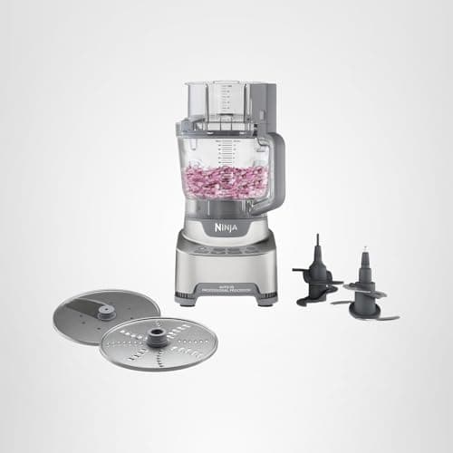 Ninja Food Processor, Professional XL, 1200 Peak-Watts, 4-in-1, Chopping, Slicing/Shredding, Purees, Dough, 12-Cup Processor Bowl, 2 Blades & 2 Discs, Feed Chute/Pusher, Black, NF701 11