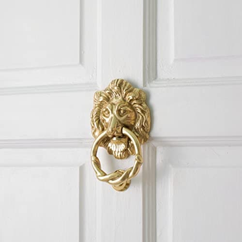 Renovators Supply Manufacturingᵀᴹ Heavy Lion Door Knocker – Solid Brass Construction, Polished Brass Finish, 6 Inch Long with Mounting Hardware 7