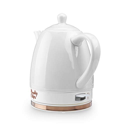 Pink Up Noelle Electric Tea Kettle, Gooseneck Kettle, Hot Water Dispenser, Pour Over Coffee, Automatic shut off, Cordless, Electric Teapot, 1.5L, Ceramic, Grey 11