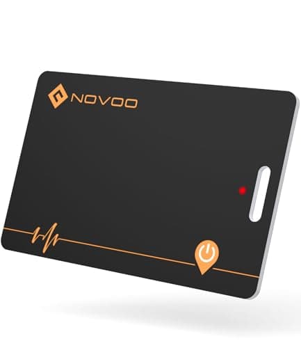 NOVOO Wallet Tracker Card, [Apple Find My Certified] (iOS Only) Ultra-Thin 1.9mm Bluetooth Smart Tracking Card, Rechargeable Wireless Charging Locator, IP68 Waterproof Finder for Wallets & Passports