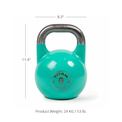 Titan Fitness 24 KG Competition Kettlebell, Single Piece Casting, KG Markings, Full Body Workout 9
