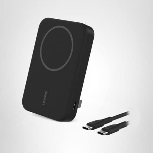Belkin Portable Charger, Wireless Power Bank 15W 8000 mAh w/ Qi2 - MagSafe Charger w/Built-in Pop-up Kickstand - iPhone 17, Air, Pro, Pro Max, AirPods, Apple Watch, Google Pixel 10, etc. - Black 14