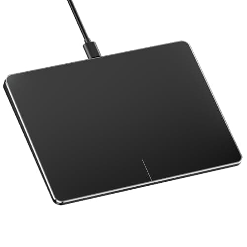 ProtoArc Wired USB Trackpad for Windows 10/11, Large High-Precision T1 Wired Trackpad Mouse with Multi-Gesture, Ultra Slim Portable Aluminum Touchpad Mouse for Computer/Desktop/Laptop, Black