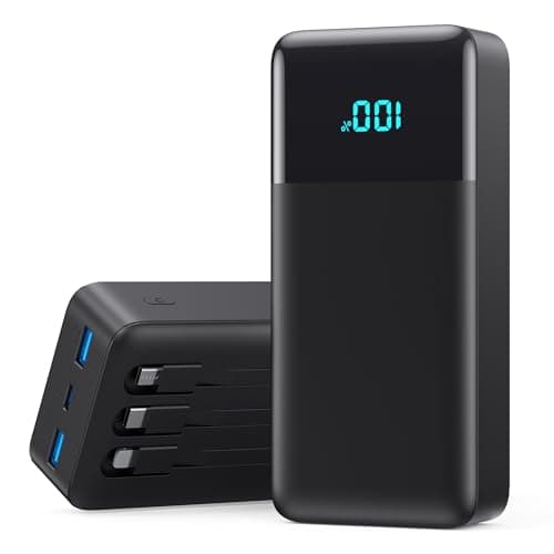 Portable Charger 50800mAh Power Bank with 3 Built-in Cable,25W PD USB C Power Bank Fast Phone Charging,QC4.0 Travel Outdoor Essential Portable Phone Battery Pack for iPhone 17/16/15/14,Galaxy Android