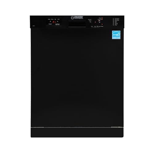 Equator24" Built in Dishwasher 14 Place Setting Wine Rack 8 Wash FAST 50 Delay1/2Load 110V E-Star ADA in Black