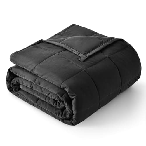 Topblan Weighted Blanket Queen Size 15lbs, Cozy Cooling Weighted Blanket for Adults, Soft Breathable Heavy Blanket for Bed Sofa All Season, Machine Washable, 60 x 80 inches, Black