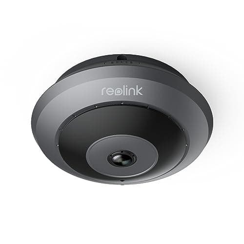 REOLINK 6MP PoE IP Fisheye Camera with 360° View, Surveillance for Home/Office Security, Smart Human Detection, Two Way Talk, Ceiling/Wall/Desk Mount, Multiple Panoramic Display Views, FE-P(Black)