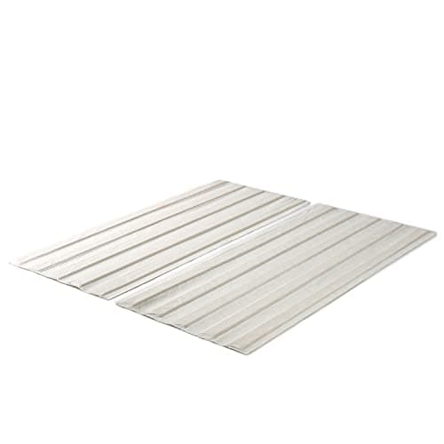 Zinus Compack Vertical Wood Slats, Fabric Covered Bunkie Board, Box Spring Replacement, No Assembly Required, Natural, Queen
