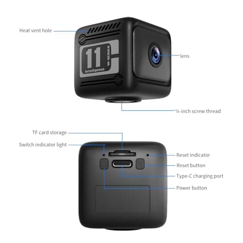 AFJAEAS Mini Security Camera 2 Pack, 1080p HD Wireless Indoor Cam with 6-Hour Battery & No WiFi Needed, AI Motion Detection/Pet/Baby Monitoring, Night Vision, Easy Setup for Home Security 6