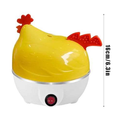 Chicken-shaped Egg Boiler - Electric Egg Poacher, Electric Egg Cooker, Rapid Egg Boiler, Multifunctional Egg Steamer | Auto Shut Off Design, 7-Egg Capacity, Adorable Kitchen Gadget (Yellow) 4
