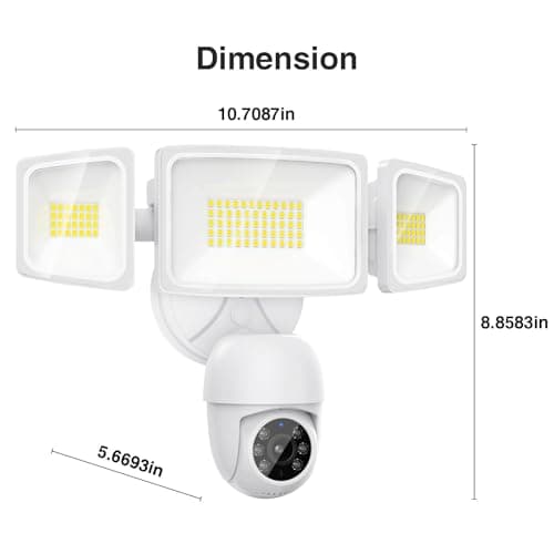 Onforu Floodlight Camera Outdoor, 2K Smart Home Security Camera Wired, 360° Surveillance Al Detection & Auto Tracking, 5500 Lumens Motion-Activated Flood Light Cam, Color Night Vision, 2-Way Audio 8