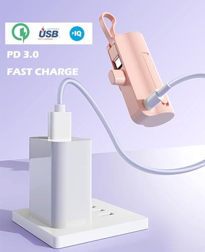 Mini power bank 5500mAh Portable Power Bank,Dual USB-C ports Cell Phone Power Charger, LCD LED Display Battery Compatible with iPhone17/16/15 plus/15 pro/15 pro Max/Android phone/Samsung/Moto/LG etc 8