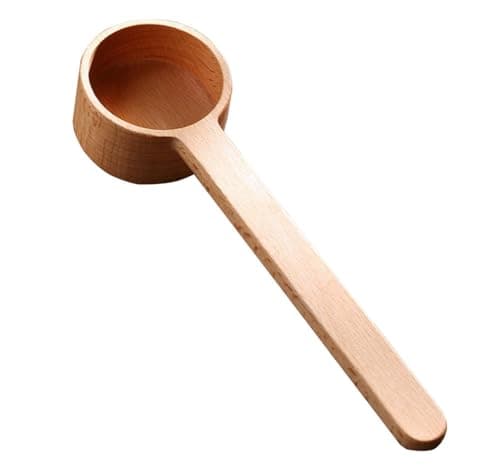 Coffee Scoop, Coffee Spoons,CISHNOU Korean Style Beech Wooden Coffee Ground Spoon, Measuring for Ground Beans or tea, Soup Cooking Mixing Stirrer Kitchen Tools Utensils, 1 Wooden Tea Scoop