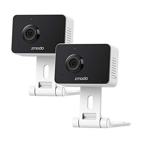Zmodo 1080p Mini WiFi Pet Camera Two-Way Audio Smart Home Camera with Night Vision, Compatible with Alexa & the Google Assistant (2 Pack)