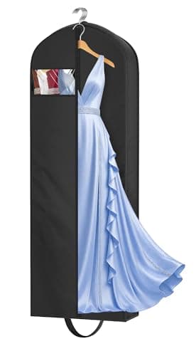 MISSLO 65" Long Garment Bags for Travel for Women 4" Gusseted Dress Bags for Gowns Waterproof Dress Protector Bag for Closet Storage Clothing Covers for Hanging Clothes Wedding Dresses Storage