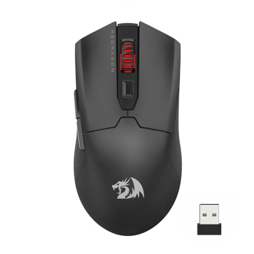 Redragon M995 Pro Wireless Gaming Mouse, 26000 DPI Ergonomic Mouse, BT & 2.4G, 6 Macro Buttons, 51G Ultra Lightweight, Reliable Power Capacity for PC/Mac/Laptop, Black