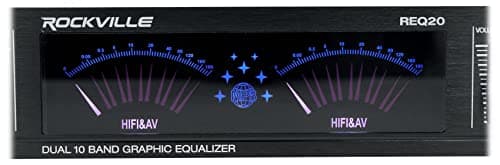 Rockville REQ20 19" Rack Mount Pro Dual 10 Band Graphic Equalizer EQ w/VU Meters 5